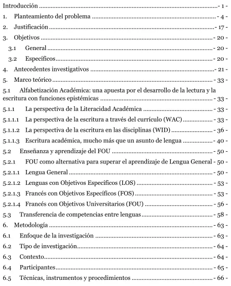 Tabla de contenido 