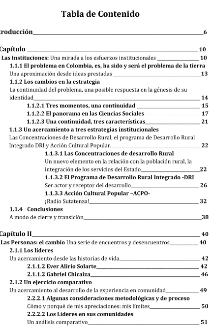 Tabla de Contenido 