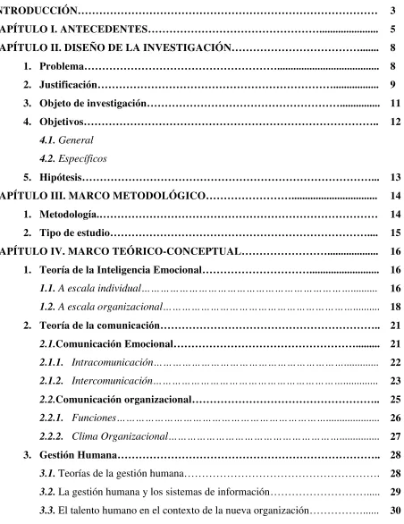 TABLA DE CONTENIDO 