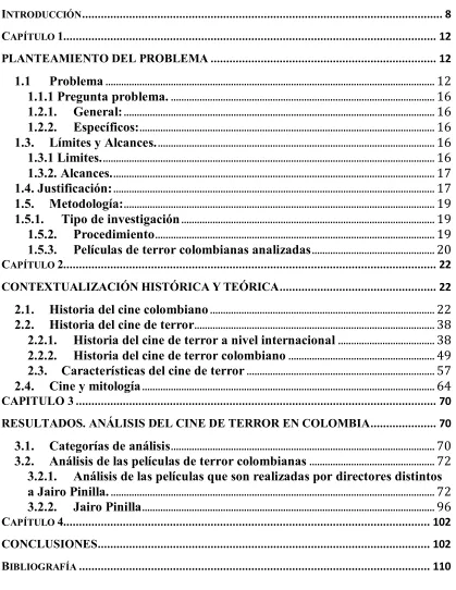 TABLA DE CONTENIDO 