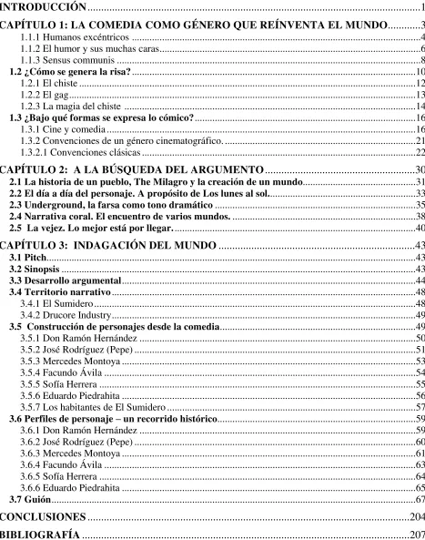 TABLA DE CONTENIDO 