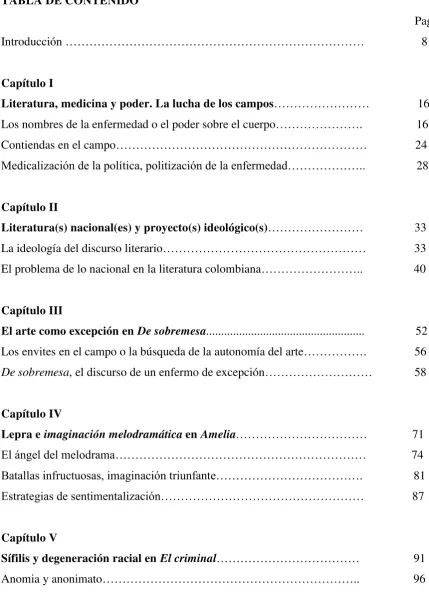 TABLA DE CONTENIDO 