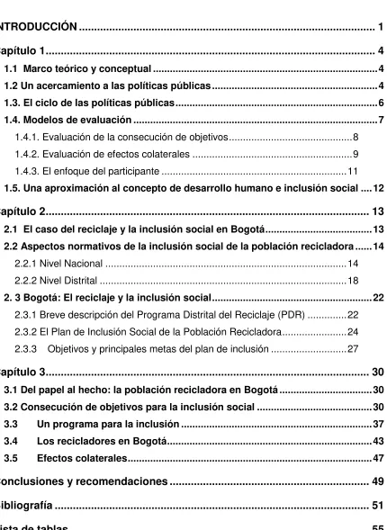 TABLA DE CONTENIDO 