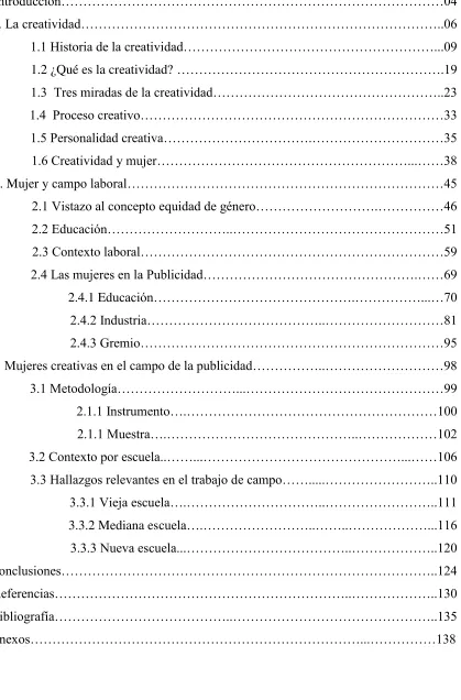 TABLA DE CONTENIDO 