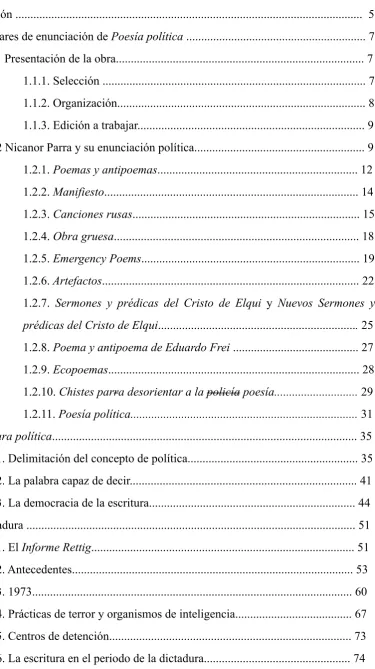 Tabla de contenidos 