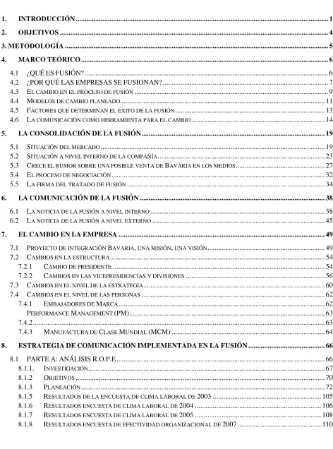 Tabla de contenido 
