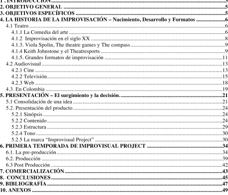 TABLA DE CONTENIDOS 