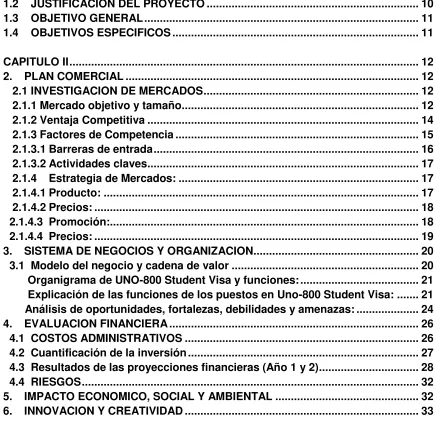 TABLA DE CONTENIDO 