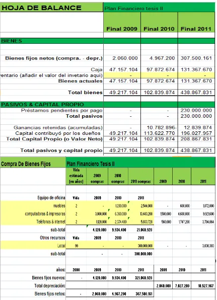 Tabla 1: Flujo de caja del plan de negocio 