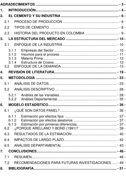 TABLA DE CONTENIDO 