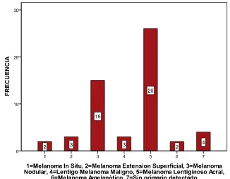Figura 10. Frecuencia de casos según el tipo de melanoma. 