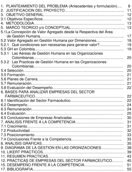 TABLA DE CONTENIDO  