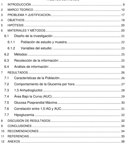 TABLA DE CONTENIDO 
