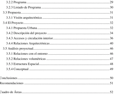 Cuadro de Áreas ..........................................................................................................