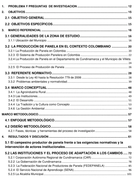 TABLA DE CONTENIDO 
