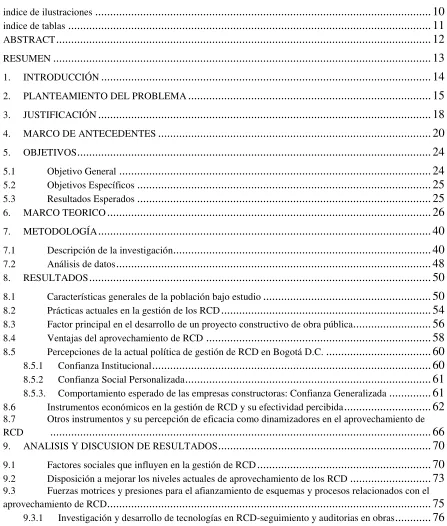 TABLA DE CONTENIDO  