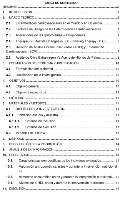TABLA DE CONTENIDO 