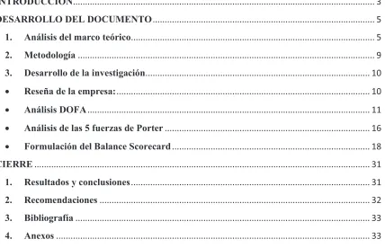 TABLA DE CONTENIDO 