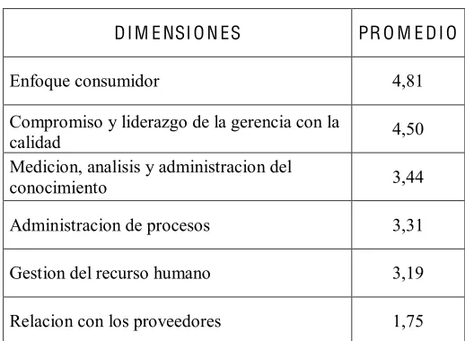 Cuadro 5. Priorización de las dimensiones de la G C T 