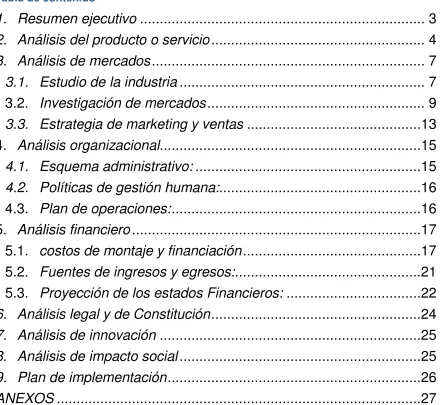 Tabla de contenido 