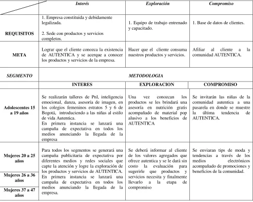 Cuadro 3. Estrategia de mercadeo a través de la relación con el cliente 