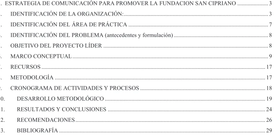TABLA DE CONTENIDO 