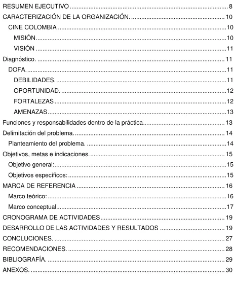 TABLA DE CONTENIDO  