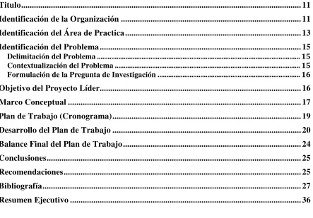 Tabla de Contenido: 
