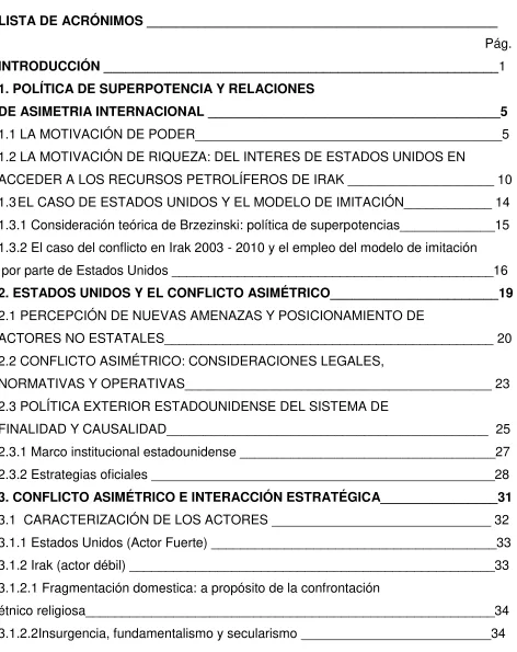 TABLA DE CONTENIDO 