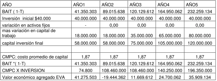Tabla 10. Indicadores Financieros 
