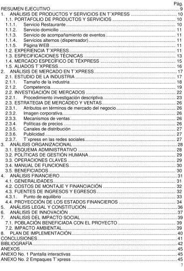 TABLA DE CONTENIDO 