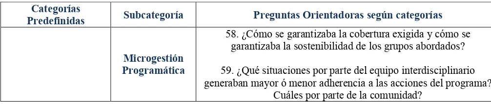 Figura 5. Matriz de Codificación y Categorización de la información obtenida 