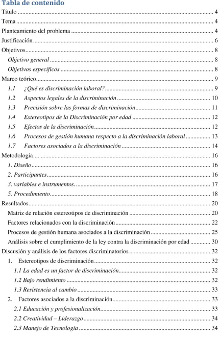 Tabla de contenido 