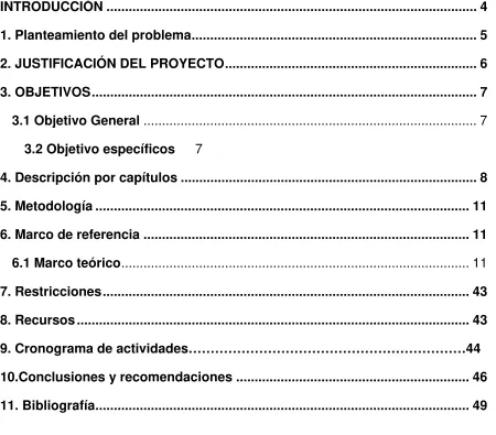 TABLA DE CONTENIDO 