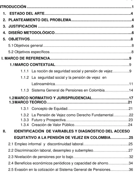 TABLA DE CONTENIDO 