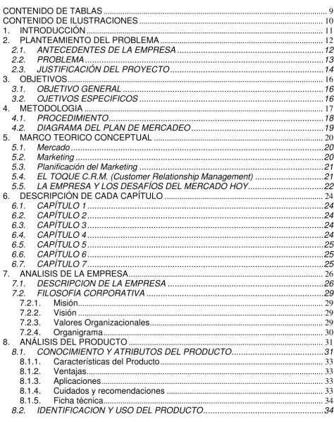 TABLA DE CONTENIDO 