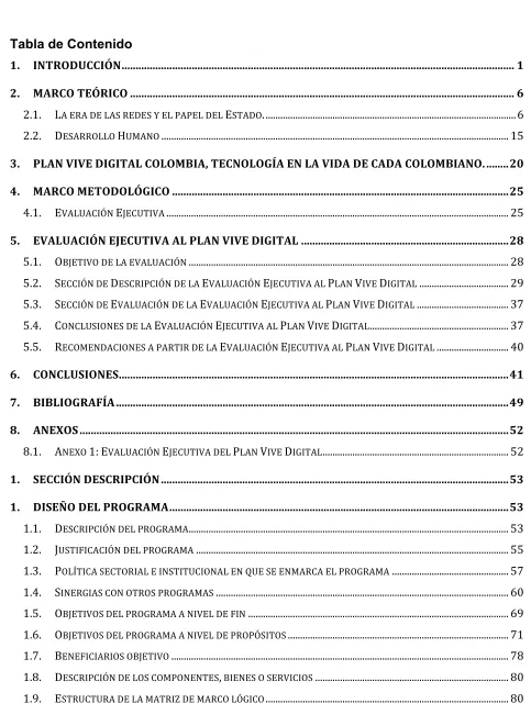 Tabla de Contenido 