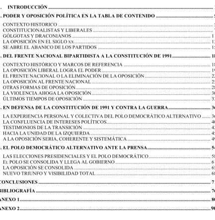 TABLA DE CONTENIDO 