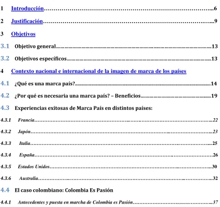 Tabla de Contenido  