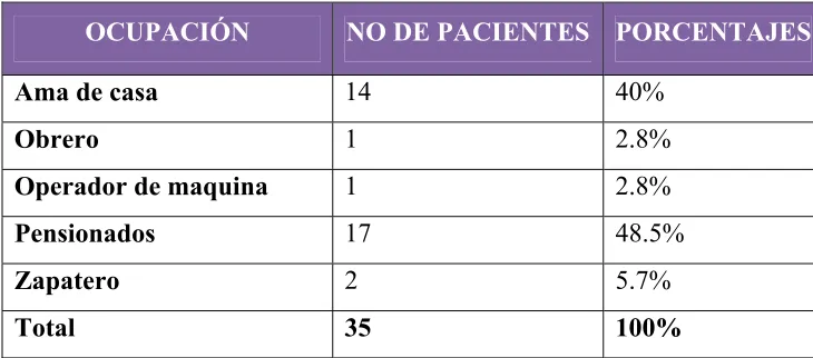 Tabla 4. Ocupación. 