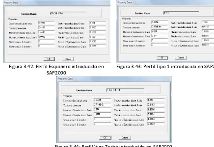 Figura 3.43: Perfil Tipo 1 introducido en SAP2000