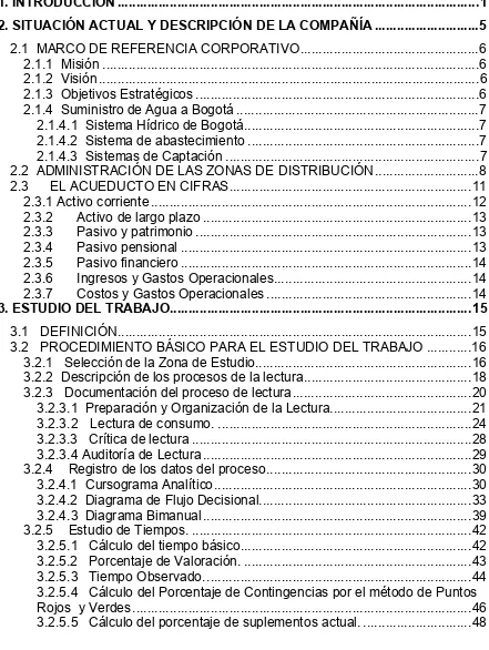 TABLA DE CONTENIDO 