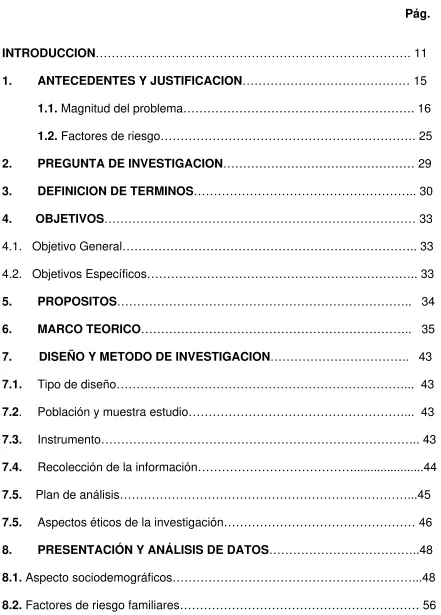 TABLA DE CONTENIDO 