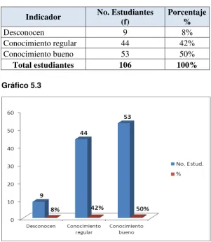 Tabla 5.3 Resultado de evaluación                     