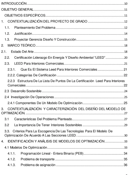TABLA DE CONTENIDO 