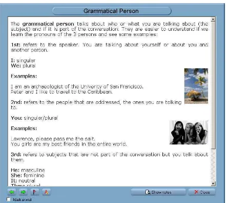 Figura 2.7: Grammar Concepts, Grammatical person 