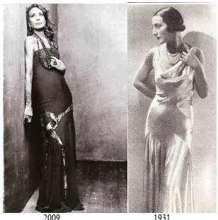 Figura 2 Comparación de las tendencias en trajes de gala entre 2009 y 1931 