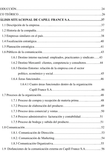 TABLA DE CONTENIDO 