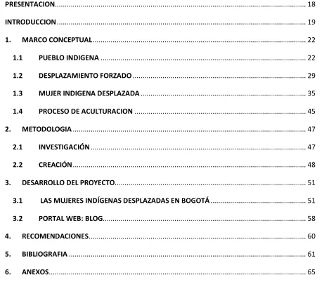 TABLA DE CONTENIDO 