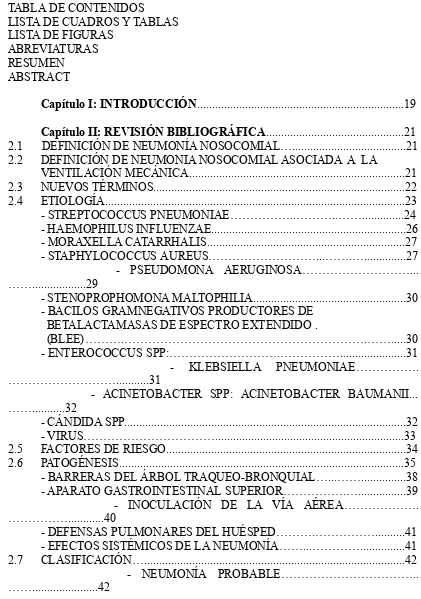 TABLA DE CONTENIDOS